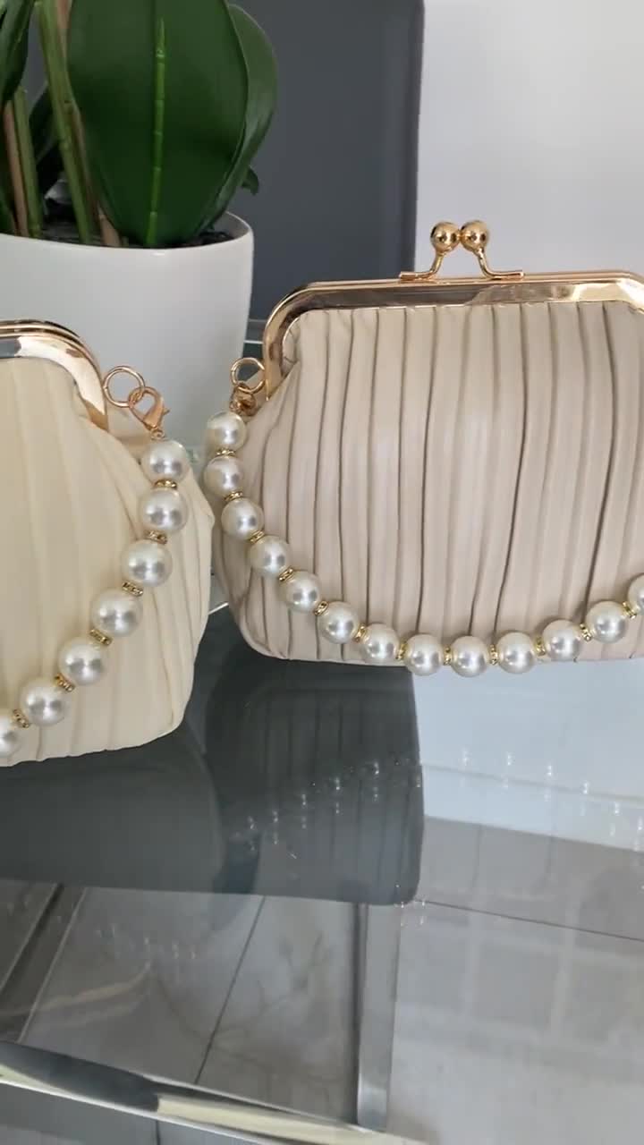 YYIHER Women's Evening Handbags Pearl Clutch Purse Beaded bag Bridal Clutch  wedding Purse