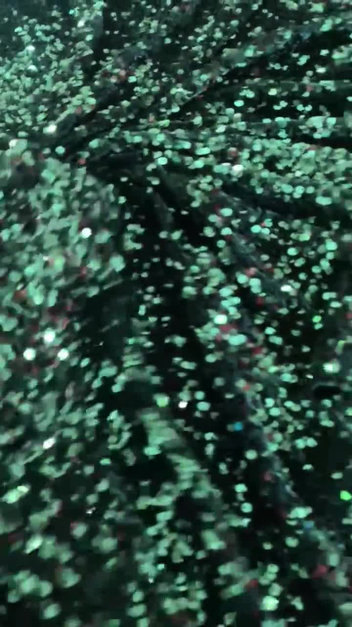 FUHSY Dark Green Sequin Fabric 5 Yards Emerald Fabric by The Yard Stretch  Sequins Velvet Fabric for Dress Making Reversible Glitter Material Fabrics