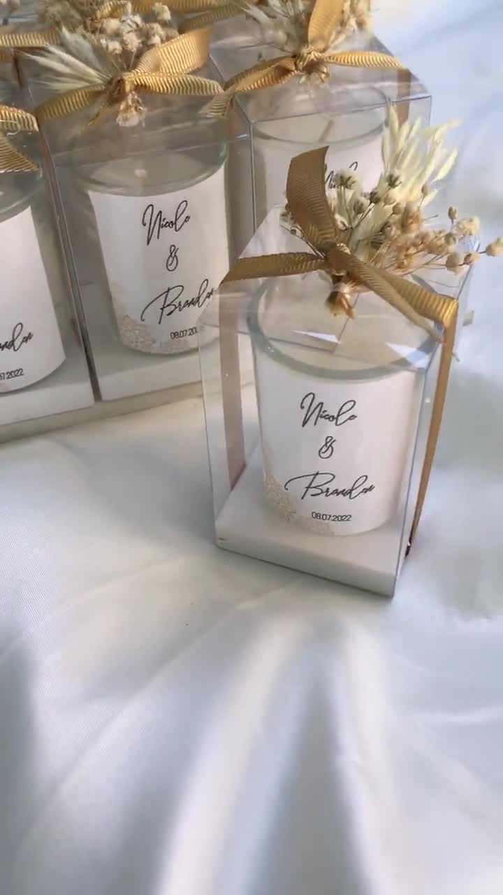 Wedding Jar Candle Favor for Guests, Small Custom Wedding Jar