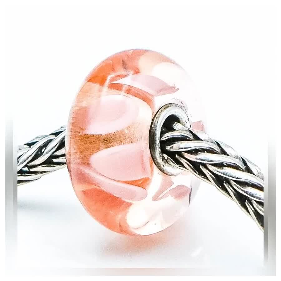 TROLLBEADS Pastel Shadow Glass Bead Sterling Silver Core Charm