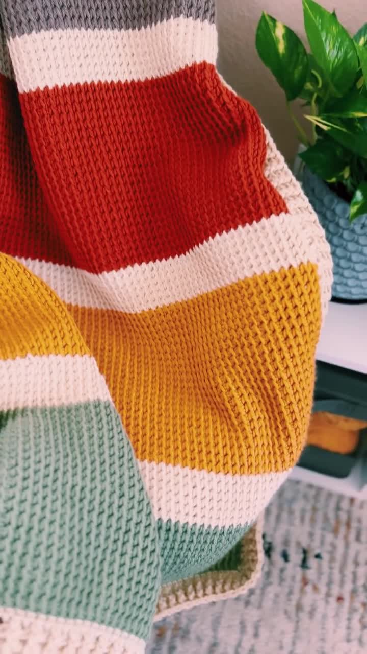 Tunisian Crochet Fall Blanket Pattern: Easy THDC Throw (PDF