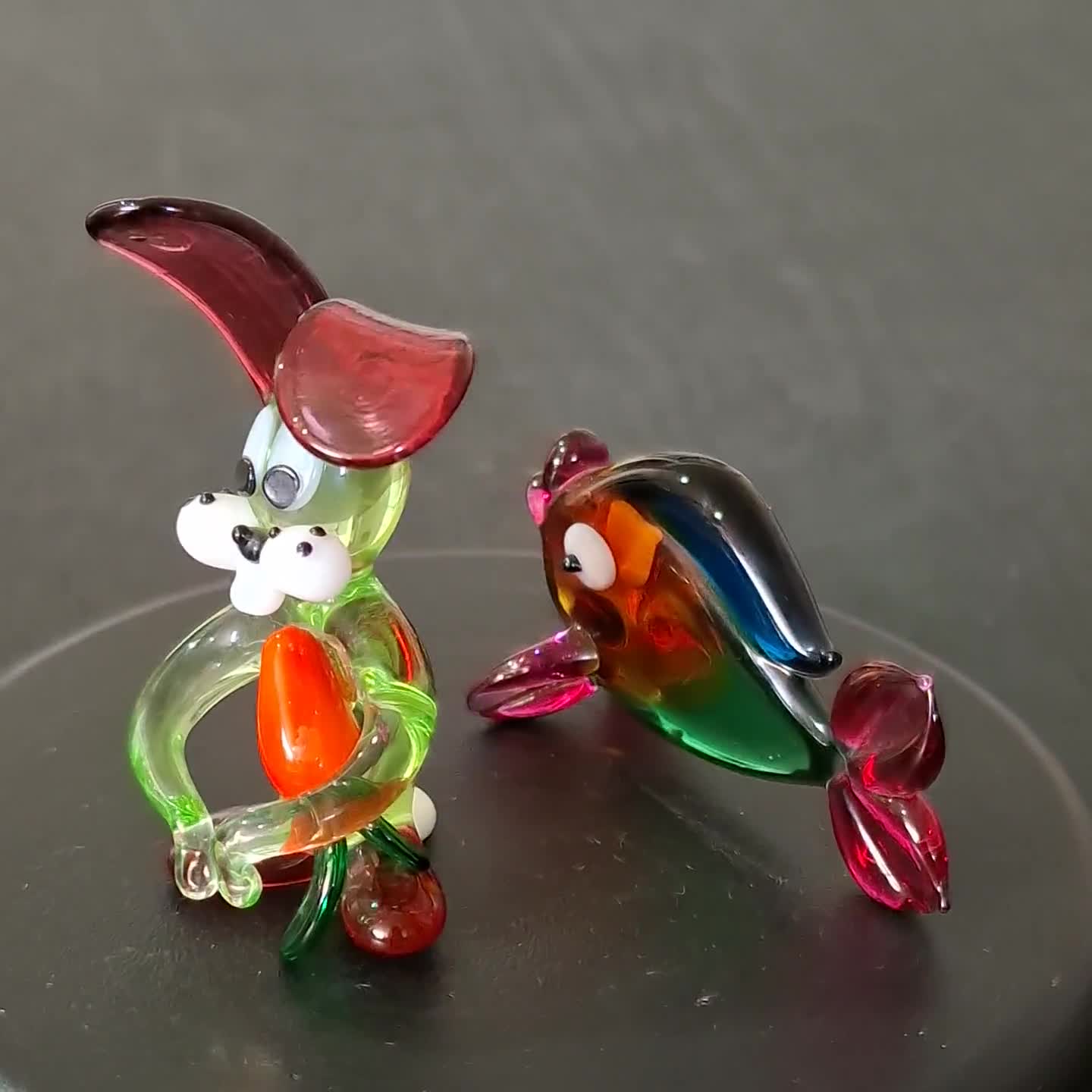 Vintage Miniature Art Glass Animal Figures, Rabbit, and Fish - Etsy