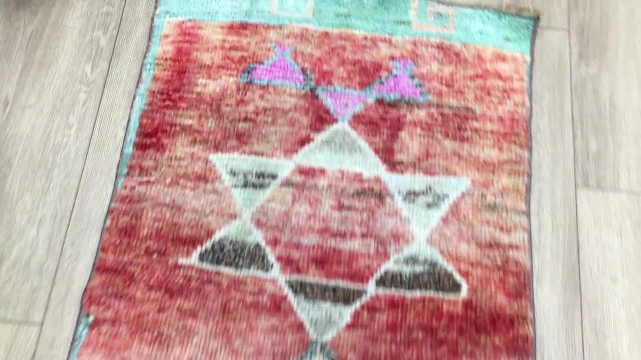 Red Runner Rug, Turkish Rug, Vintage Rug, Hallway Rug, Stair Rug