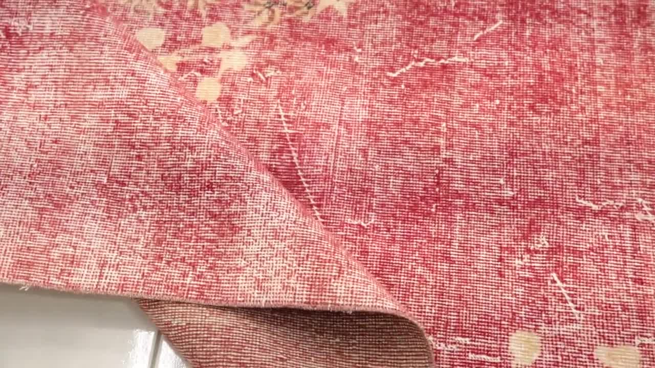 春のウシャクラグ、トルコウールラグ、ラウンジラグ、ハンドメイド