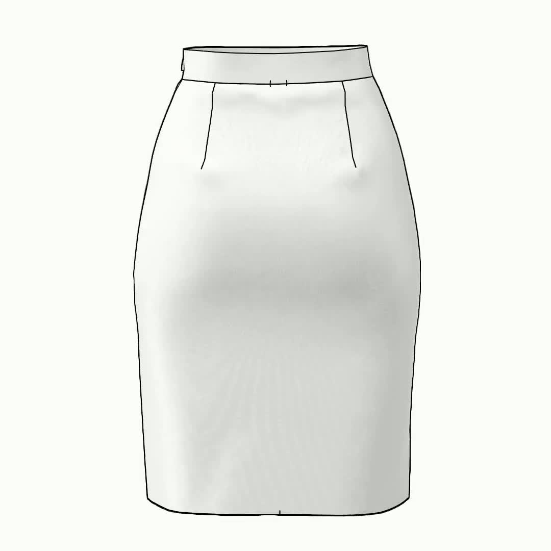 Straight K/length Skirt - Lined - Side Zip Pattern - Size UK Straight K/length Skirt - Lined - Side Zip Pattern - Size UK