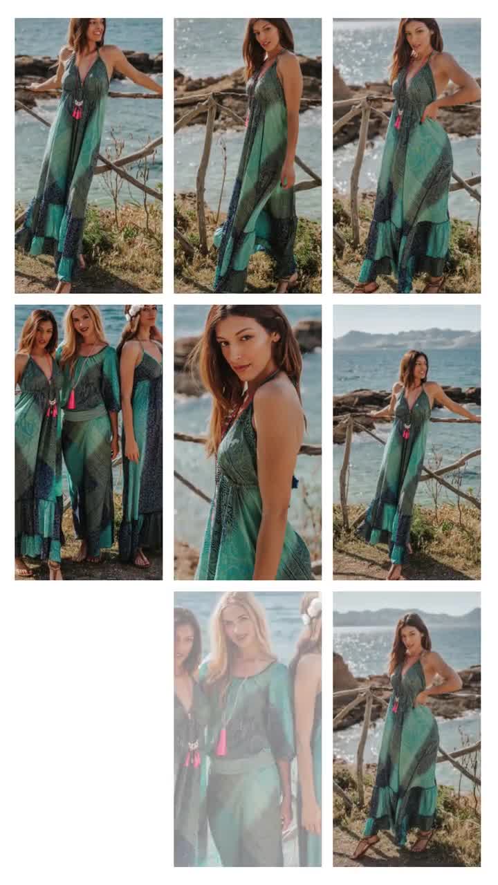 Blue lagoon big size maxi lenght boho dress, plus size boho Ibiza fashion  dress , turquoise boho oversize bohemian summer tunica
