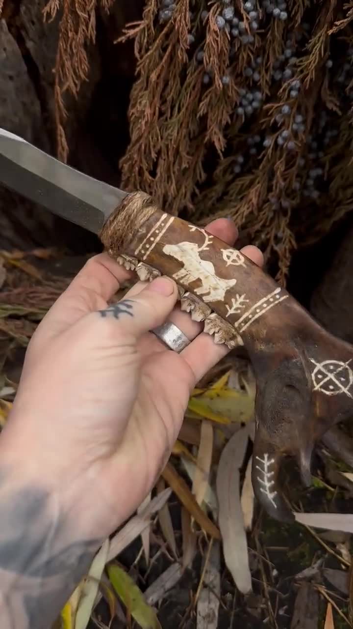 Made to Order : Deer Jawbone Ritual Knife Shamanism Petroglyph Design video poster