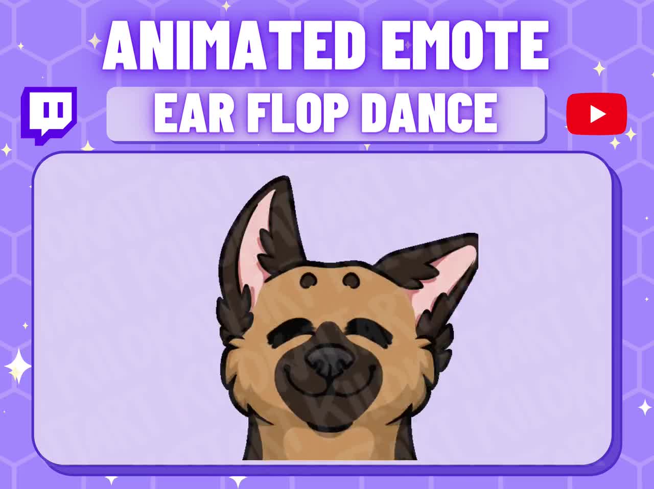 Animated Kawaii German Shepherd Dance Emote Twitch Discord 