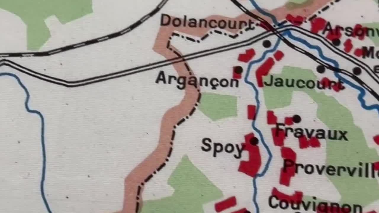 シャンパーニュ地方のブドウ畑地図プリント：1944年フランスワイン産地