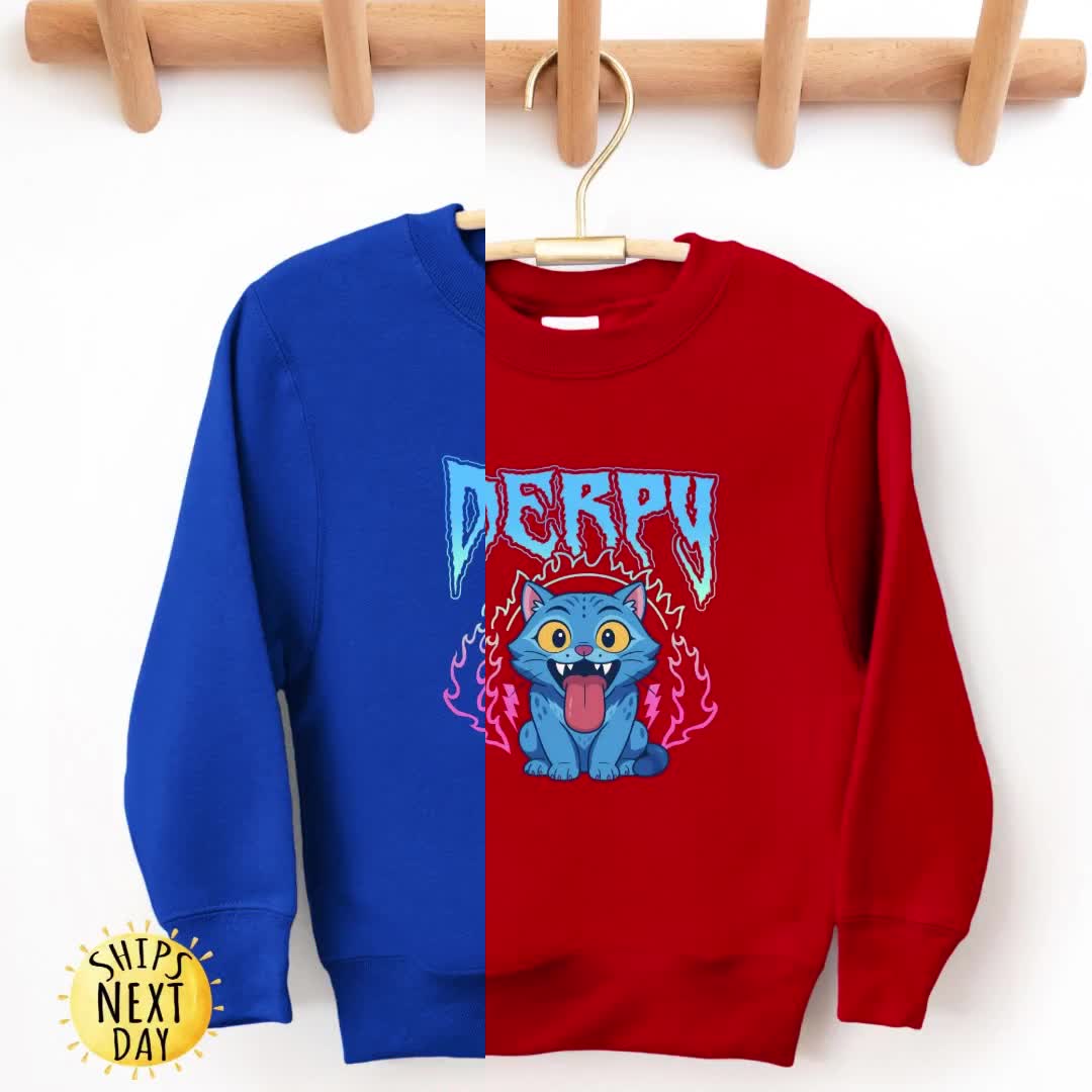 Kpop Hunters Derpy Cat Kids Anime T-Shirt, Cute K-Pop Kitty Tee for Children, Playful Kawaii Hunter Mascot Top, Fun Gift for Little Fans video poster