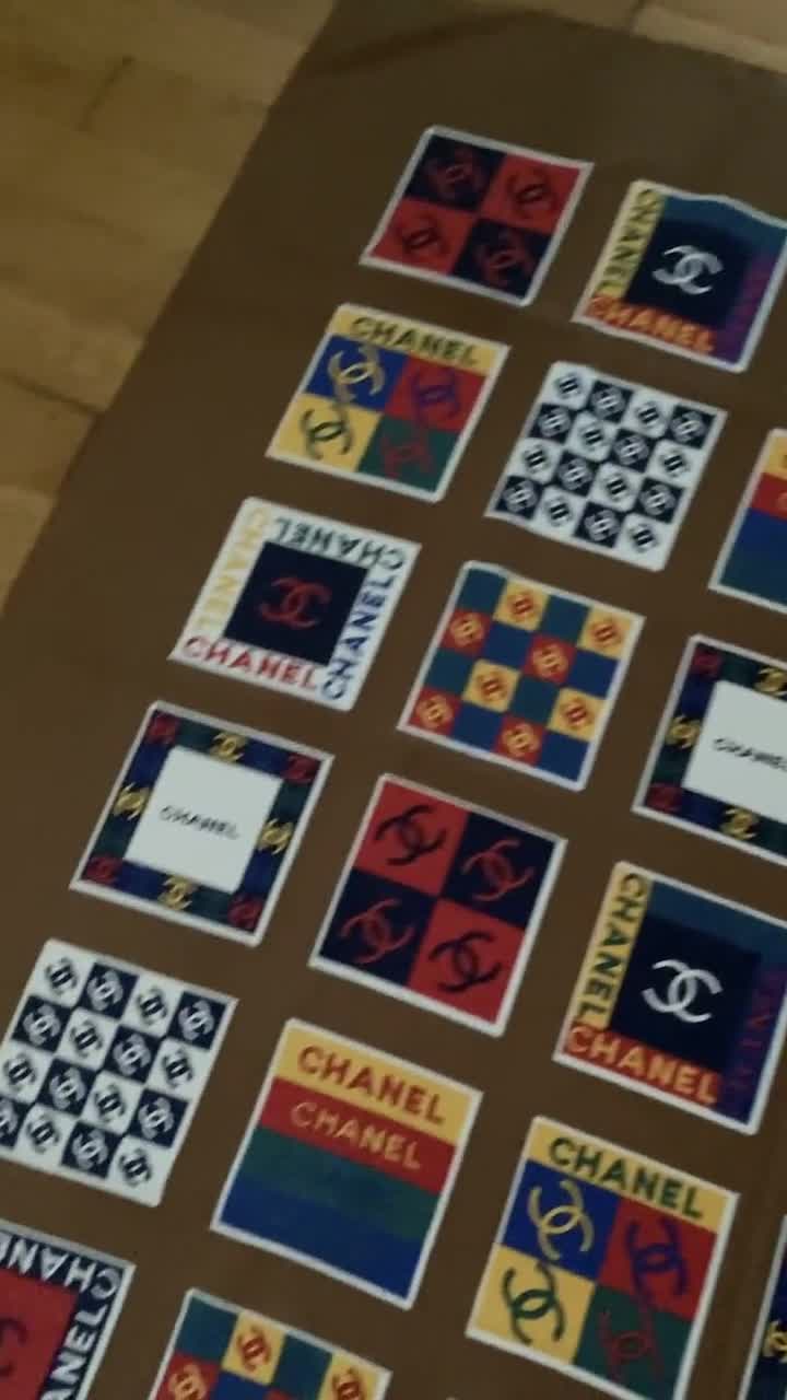 1980's/80s CHANEL Logo Silk Scarf - Etsy
