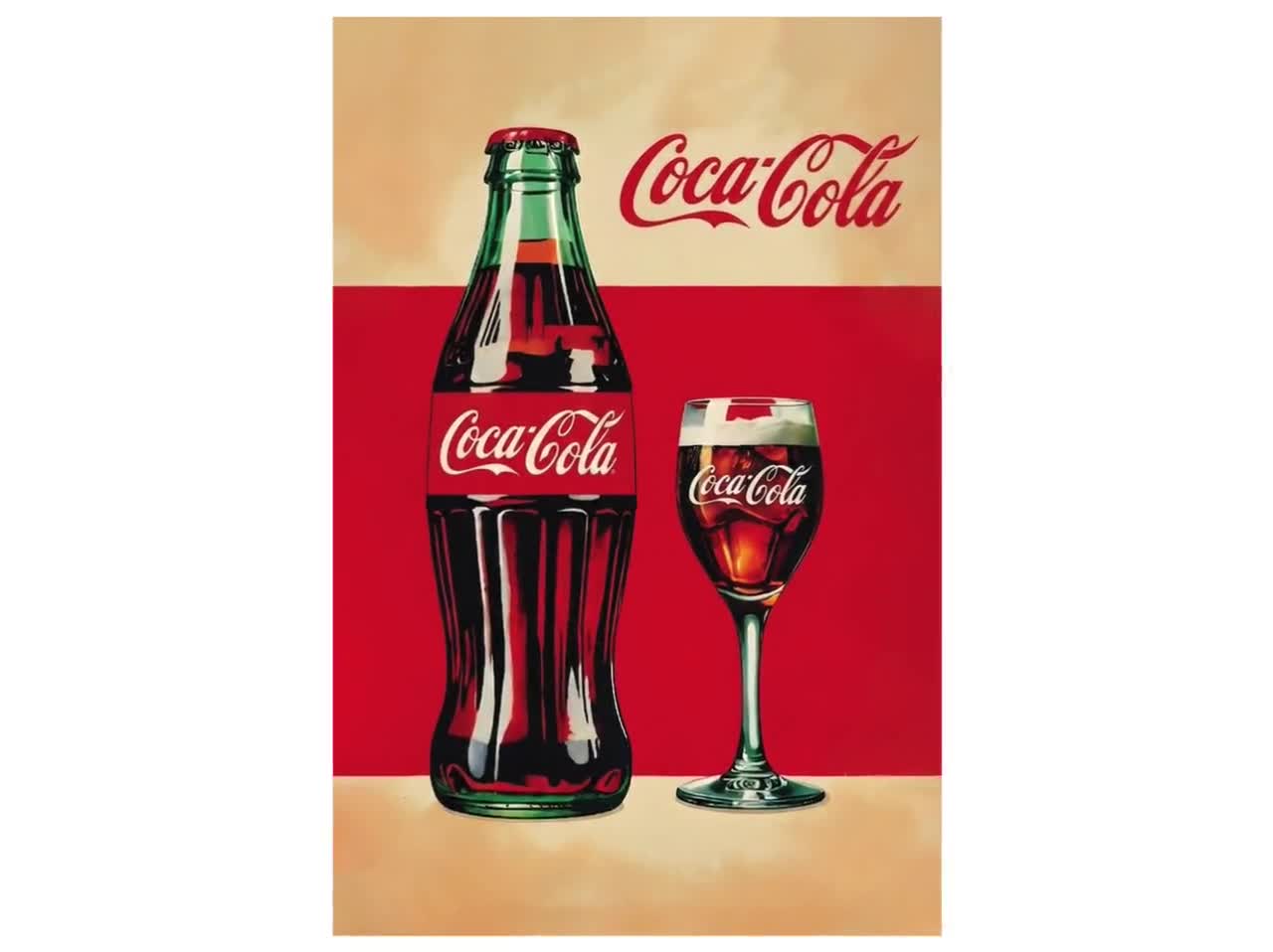 Retro Coke Wall Art: Vintage Coca Cola Ad, Coke Poster (digital