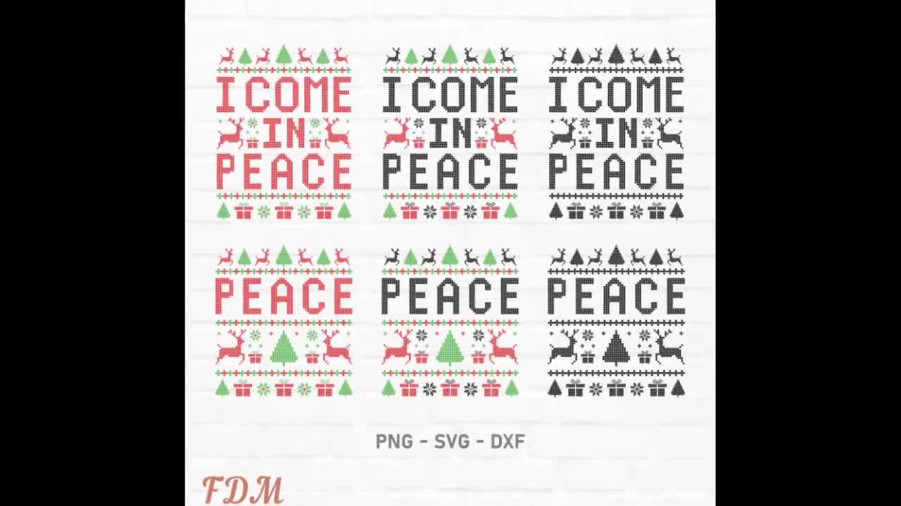 Grappig paar lelijke kersttrui, I Come In Peace-sweater, I'm Peace-trui, trui vuile paar humor, kerstmeme hoodie - België