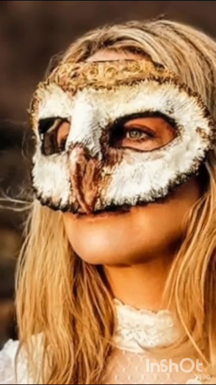 手描きのメンフクロウのマスク - 手作りの仮面舞踏会衣装 - Etsy 日本