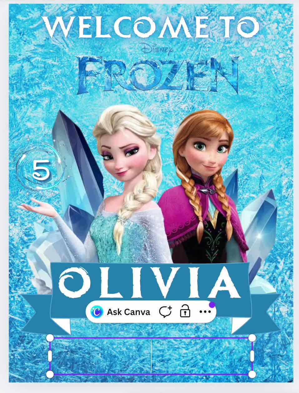 Frozen Welcome Sign | Princess Elsa Welcome Sign | Frozen Anna poster template | Girl Birthday, Printable Birthday sign | Frozen Theme video poster
