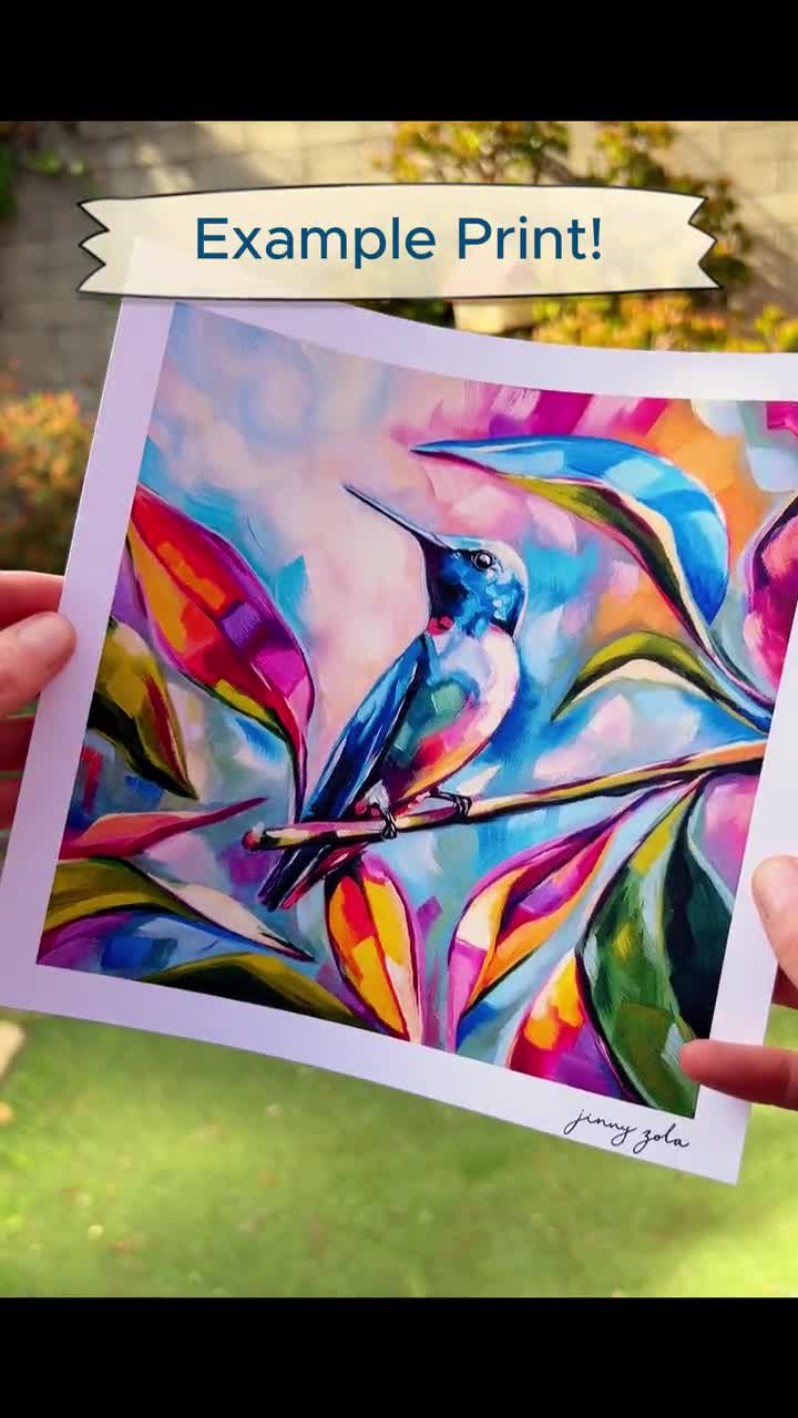 Colorful Kingfisher Oil Painting Print - Magical Realism Bird Wall Art video poster