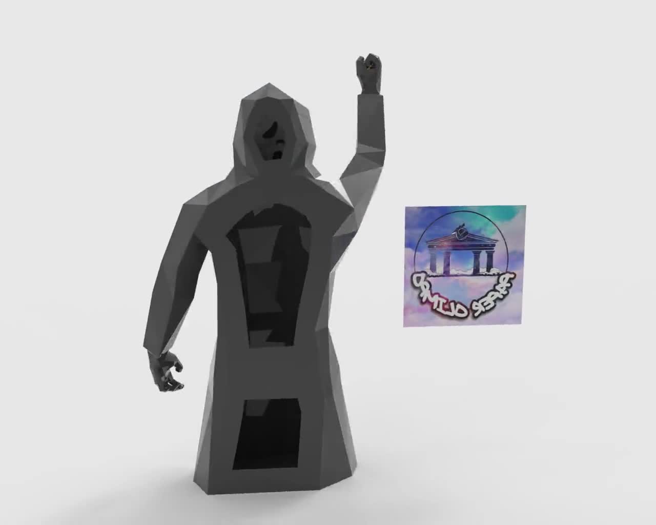 Fantasma: Papercraft Design PDF Template DIY 3D Model 