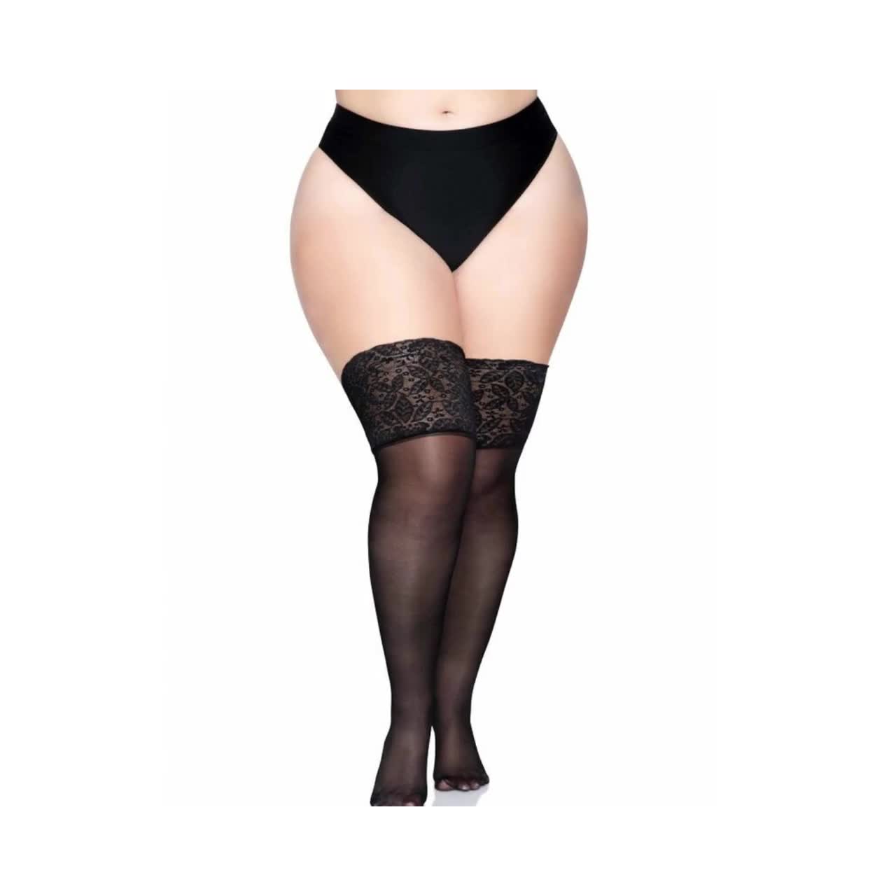 Forum Novelties Women's Plus Size Black Tights Queen Stockings