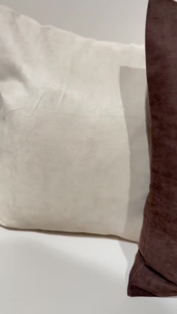 Honingraat geweven kussensloopset, koffietinten, moderne neutrale kussens, 17 x 17 inch video poster