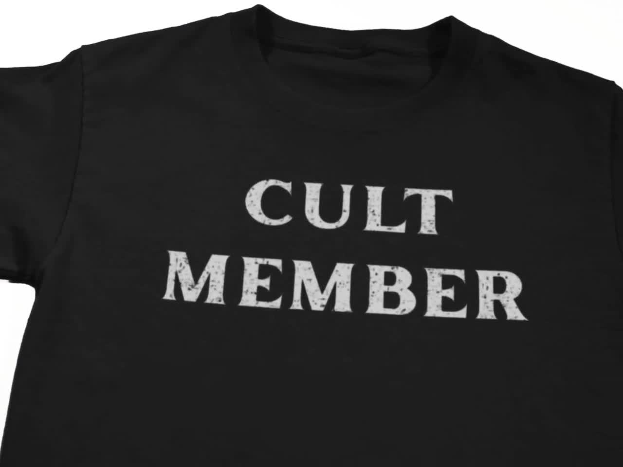 カルト信者Tシャツ - 面白いカルトグラフィックTシャツ、Y2Kブラック