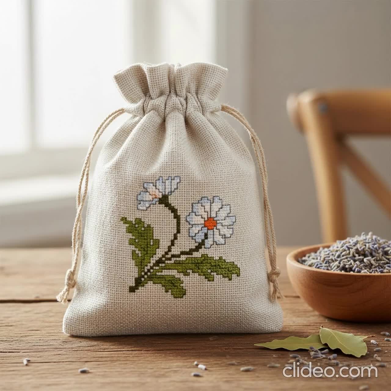 Daisy Cross Stitch Border Pattern With Floral Frames and Corners