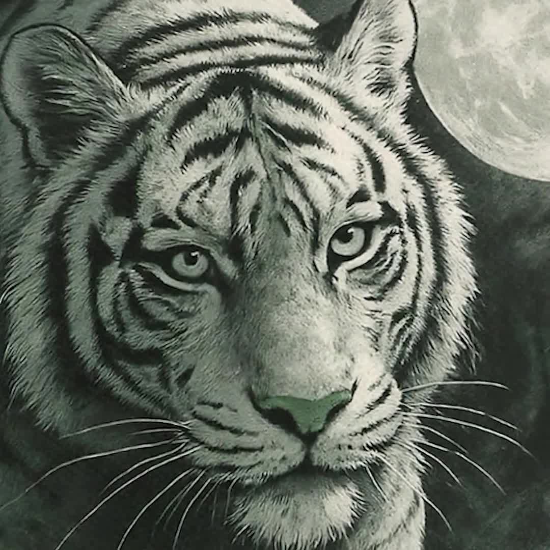 White Tiger & Full Moon TCG Playmat, Misty Bamboo Forest Tiger Mat