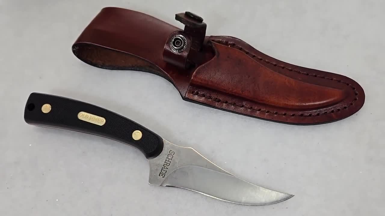 Schrade Old Timer Sharpfinger Fixed Blade Knife 1520T Leather
