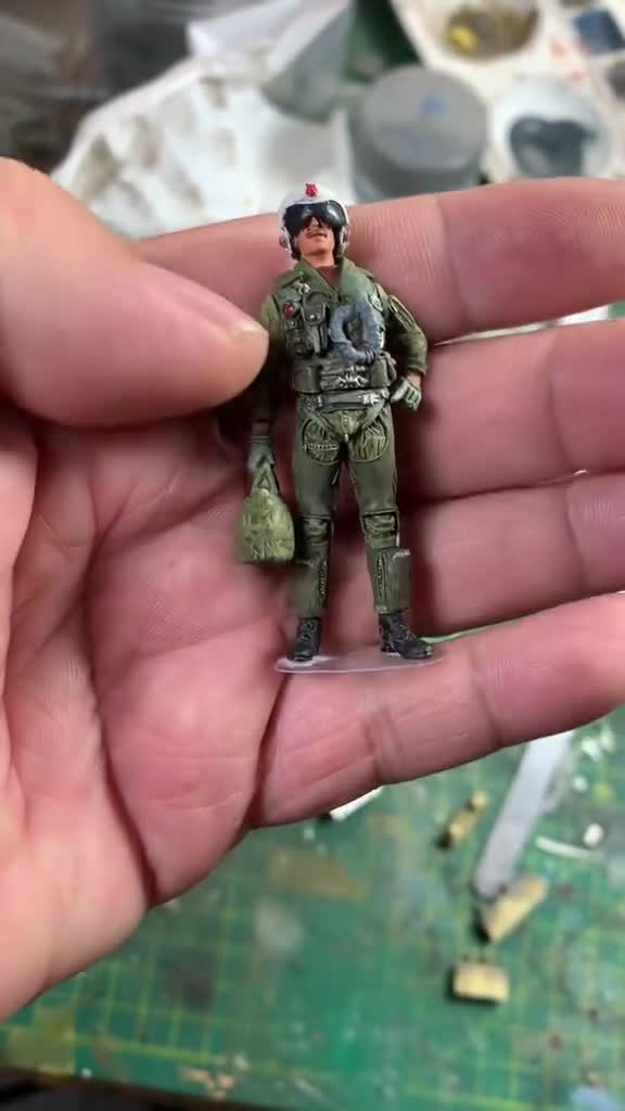 2001年　エリートフォース　US NAVY PILOT フィギュア Painted Figure US Navy Fighter Pilot Vietnam War 1:32 Scale (built
