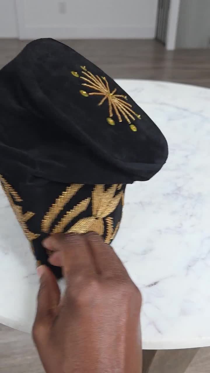 Embroidered Velvet Fila Cap, Yoruba Groom's Hat video poster
