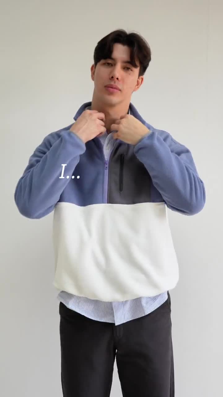 Quarter Zip Fleece Sweatshirt for Men BALTO PDF Sewing Pattern - Etsy