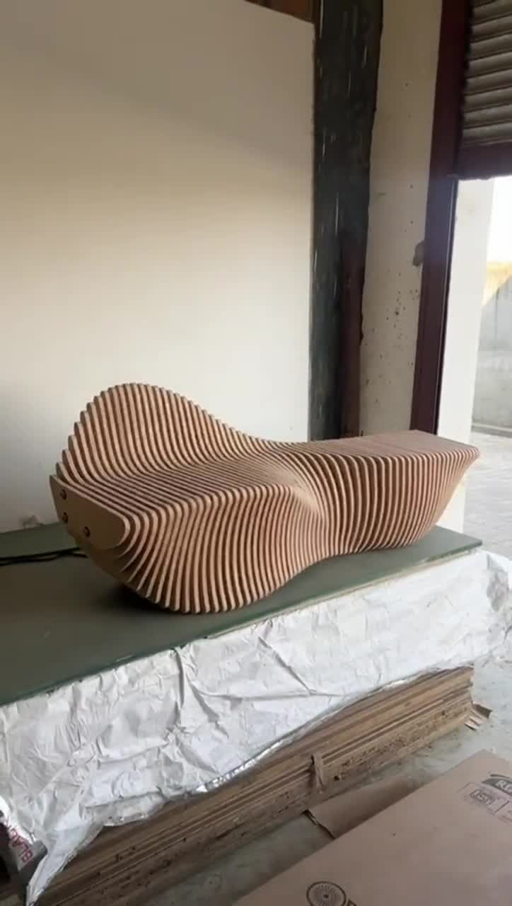 パラメトリックベンチ [42] CNCファイル | 彫刻的な公共座席 DXF