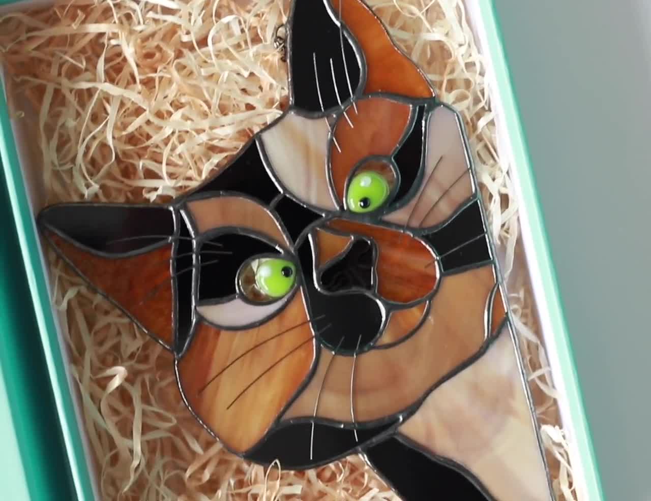 Acchiappasole a forma di gatto in vetro colorato, gatto sbirciante da appendere alla finestra, regalo per la mamma, regalo per gli amanti dei gatti, decorazione per finestre - Italia