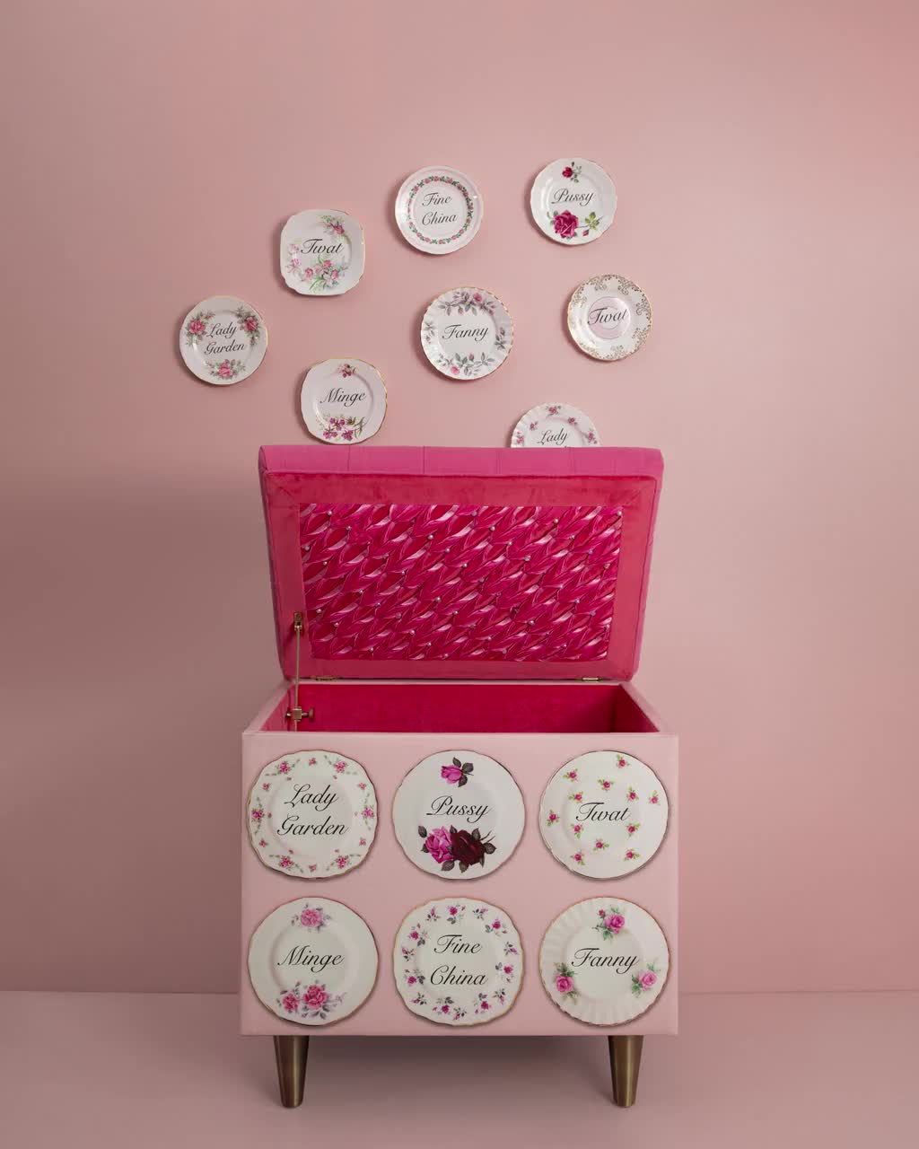 Exibition Piece Vagina Upholstered Box Storage Ottoman Feminist