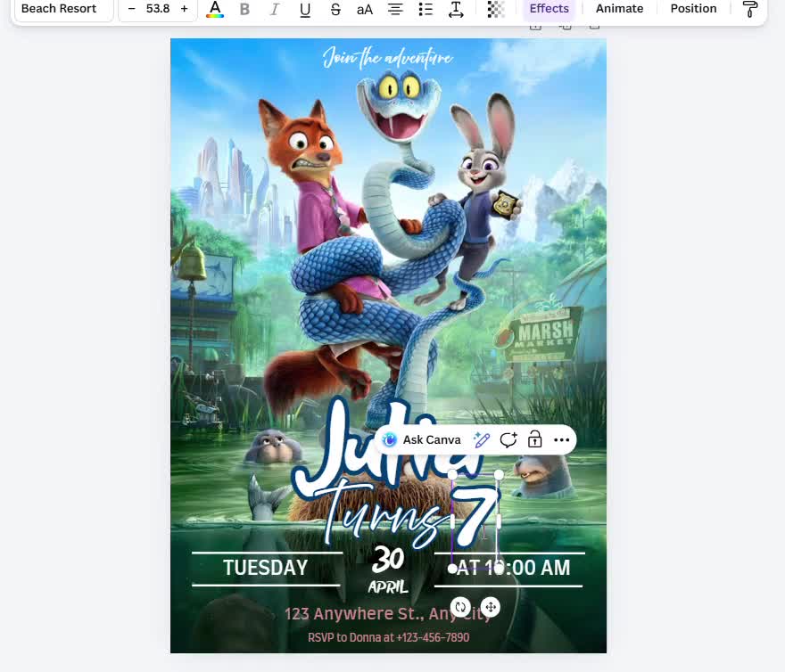 Zootopia 2 Geburtstagseinladung, Judy Hopps Nick Wilde Party, bearbeitbare Canva Vorlage (digitaler Download) video poster