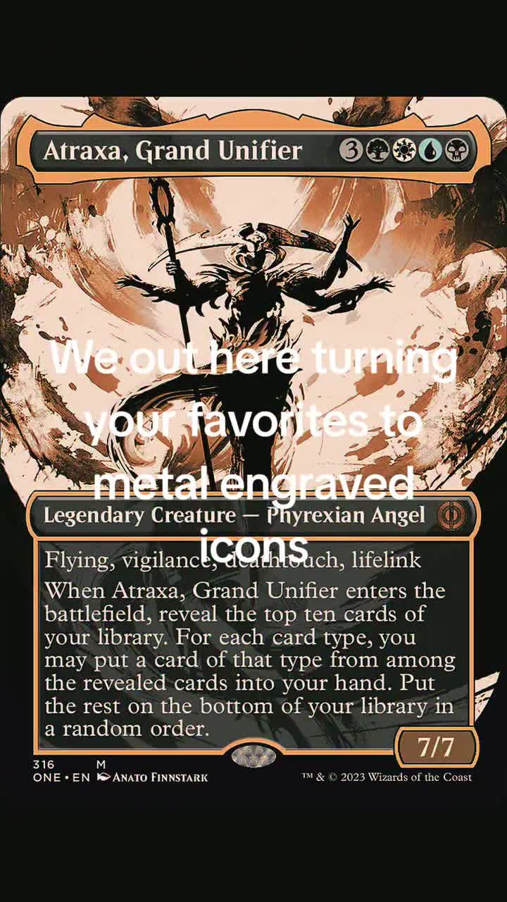 metal engraved mtg cards Design Your Own & TCG Card | Custom Laser Stainless Steel Atemsis, All-Seeing! heres today's metal