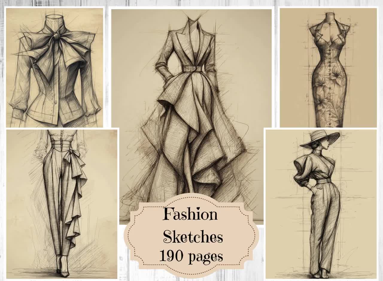 Vintage Fashion Sketches: 1950s Printable Junk Journal Pages (Digital Download) video poster