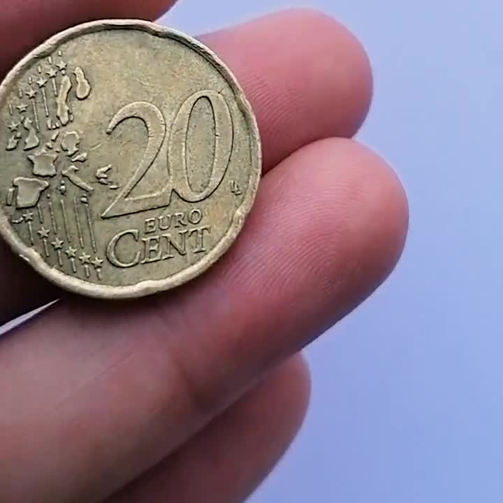 希少な20ユーロセントコイン 2002年 イタリア - ボッチョーニの彫刻