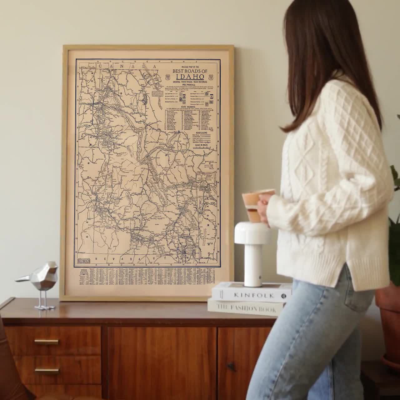 ヴィンテージアイダホ道路地図プリント：1926年の壁アート装飾 - Etsy 日本