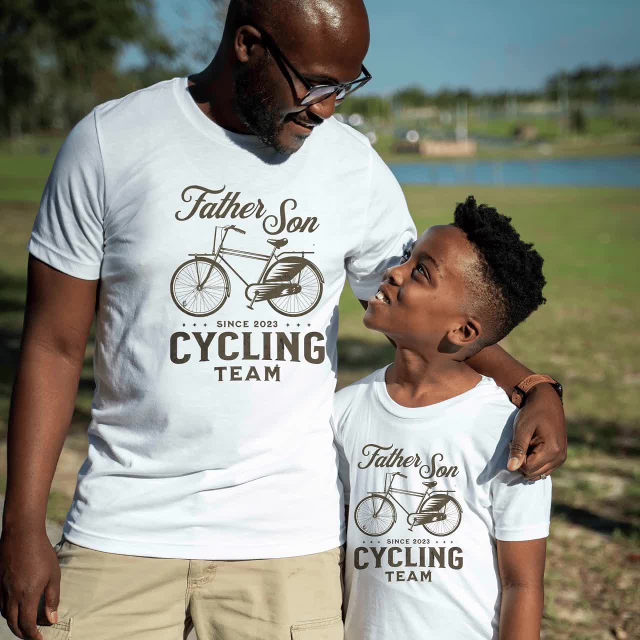 Father Son Cycling Shirts, Matching Father and Son Cycling Tee