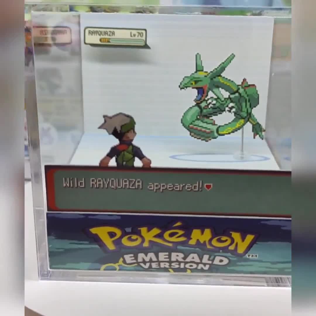 Pokemon Shiny Rayquaza Encounter Handmade Diorama - Gameboy Gaming