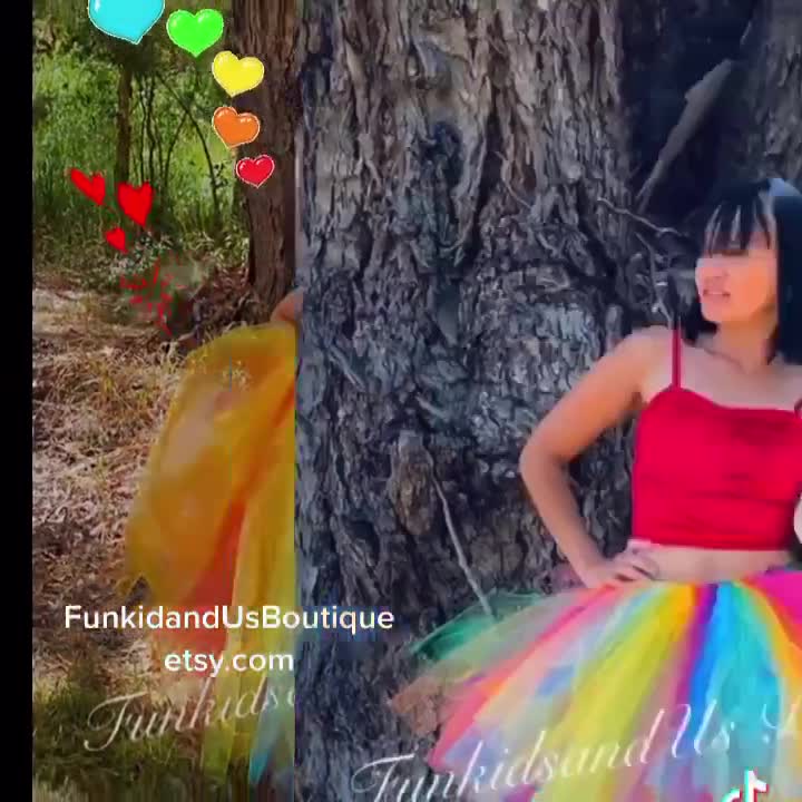 Gonna arcobaleno da donna Sottoveste colorata in tulle da donna Halloween  Balletto Yj5-2