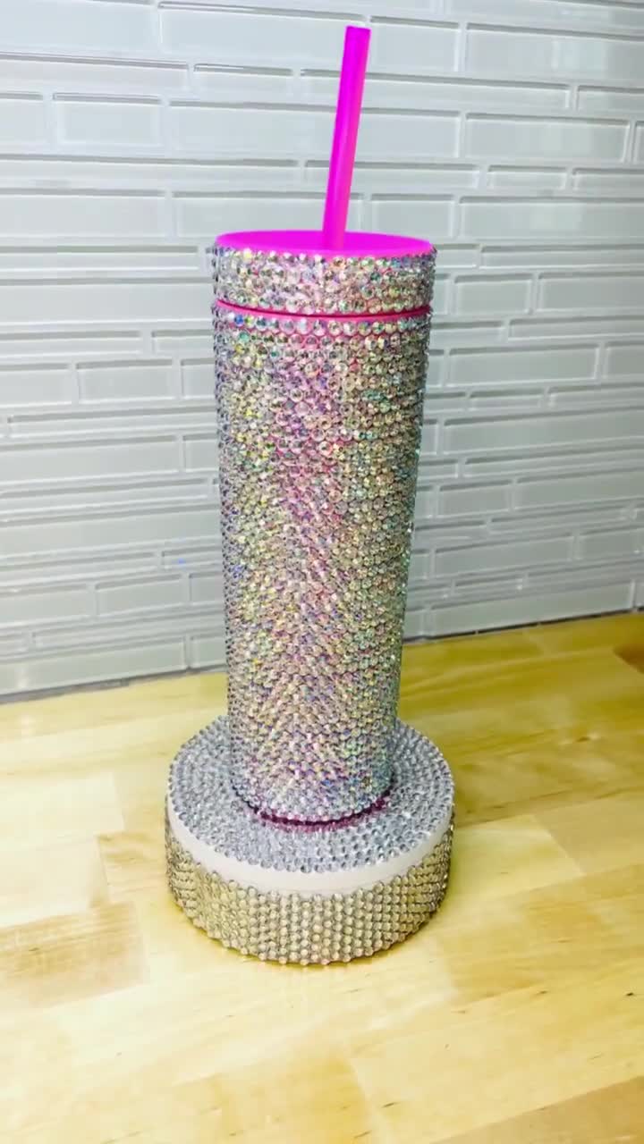 Hot Pink Rhinestone 17oz Tumblers · Filly Flair