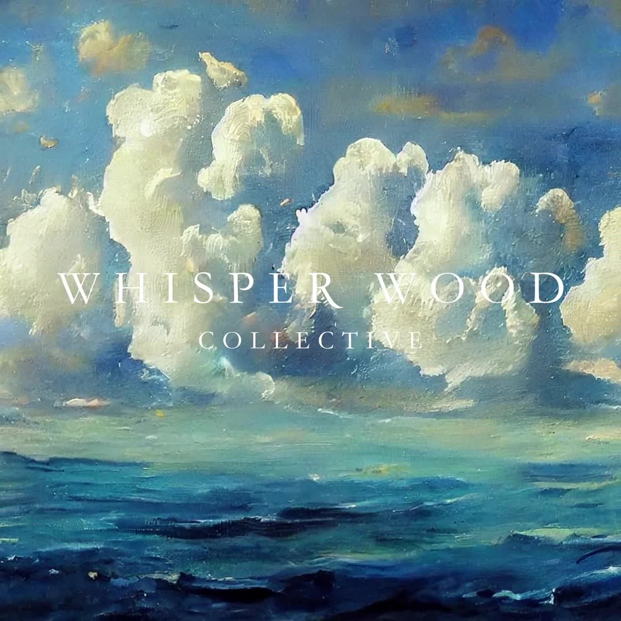 Clouds Over Ocean Oil Painting | Blue Nautical Home Decor