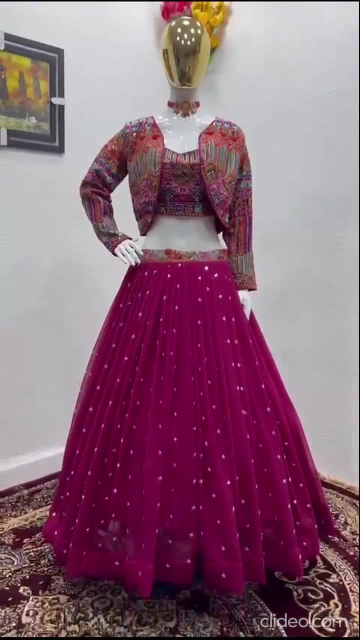 Navratry special Pink and Blue Lehenga Choli for women -MOE001LC –  www.soosi.co.in