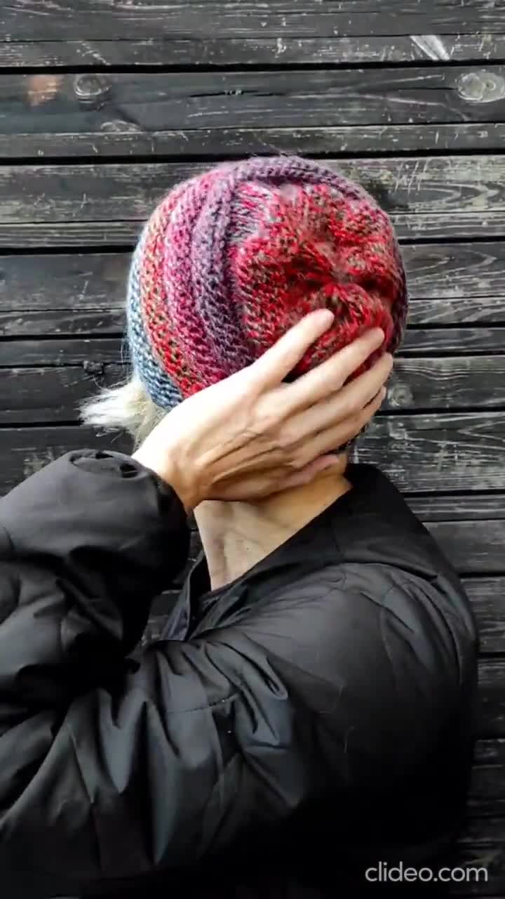 Gorros de invierno para madre, gorro elegante para mujer, gorros gruesos y  cálidos, gorro a rayas, conjunto de gorro de lana de punto con decoración