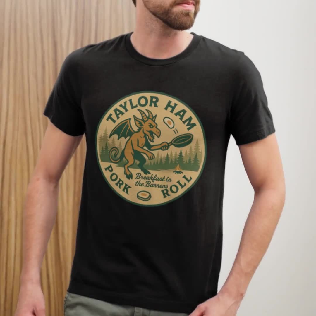Taylor Ham Pork Roll Shirt | Jersey Devil Breakfast Tee | New Jersey Pine Barrens Gift video poster