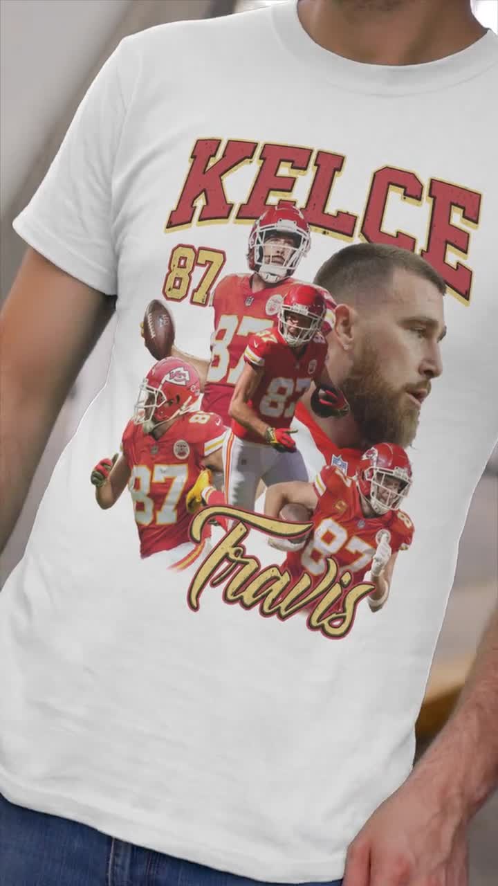 Vintage Travis Kelce 90s Bootleg T-shirt - Bluecat