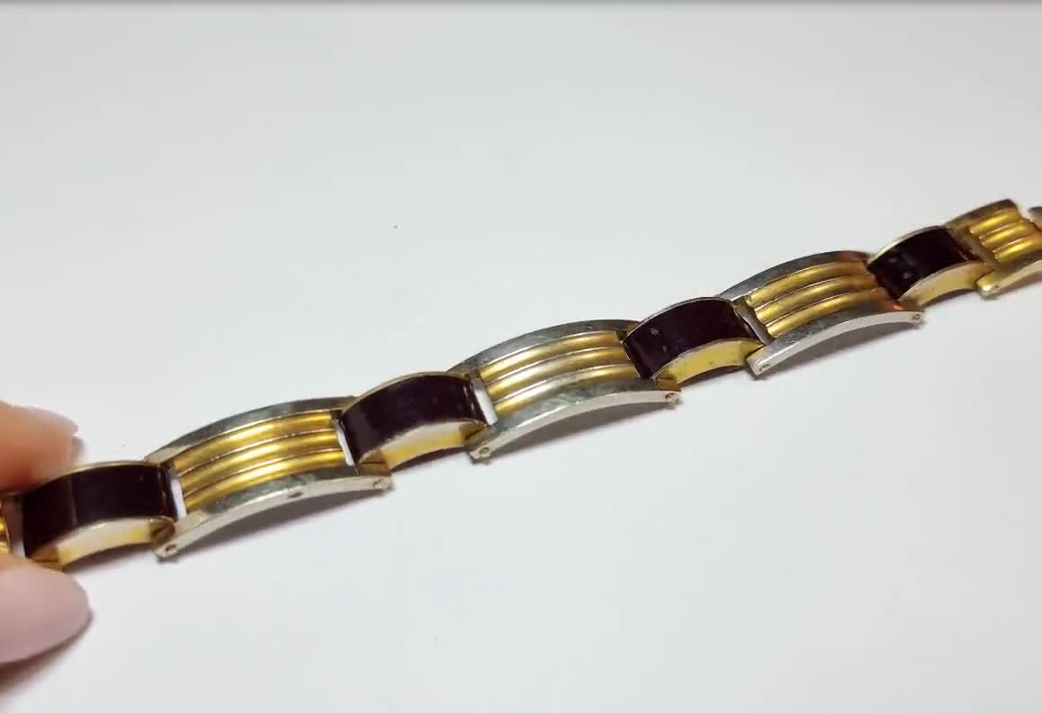 Buy FLAMAND Bracelet Aluminium & Galalith Rare and Collectible