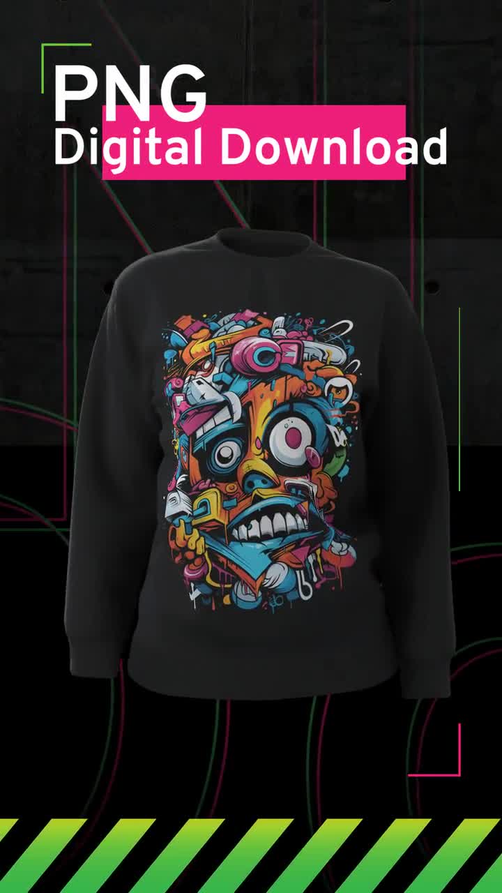 Grafitti Art T-shirt Design PNG and JPEG Digital Download