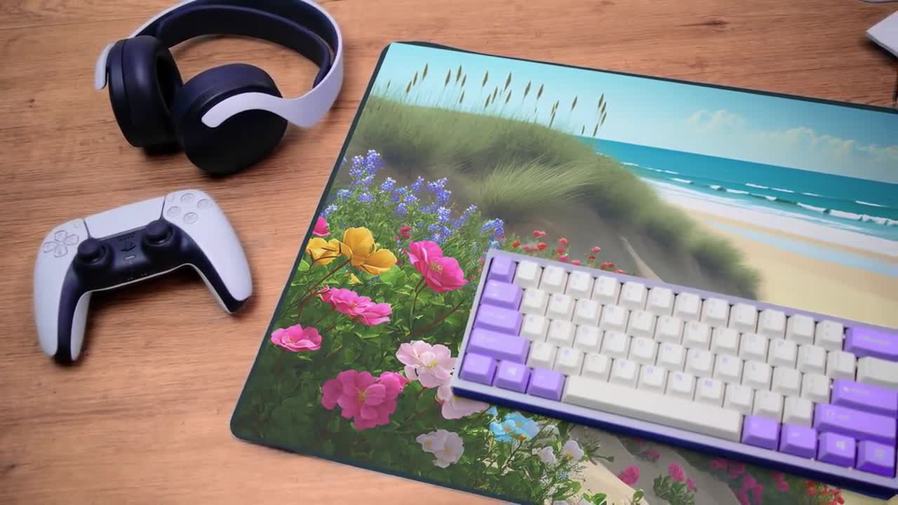 Summer Wonders at the Beach Gaming mouse pad keyboard pad kawaii mousepad  xl desk mat cute desk pad office accessory extra large